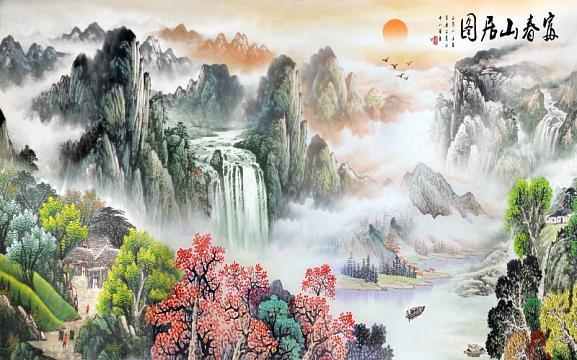 福满居高温微晶壁画定制_05#山水画_国画